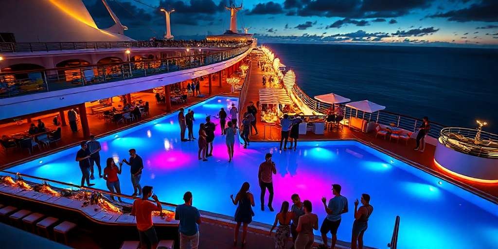 actividades nocturnas en crucero